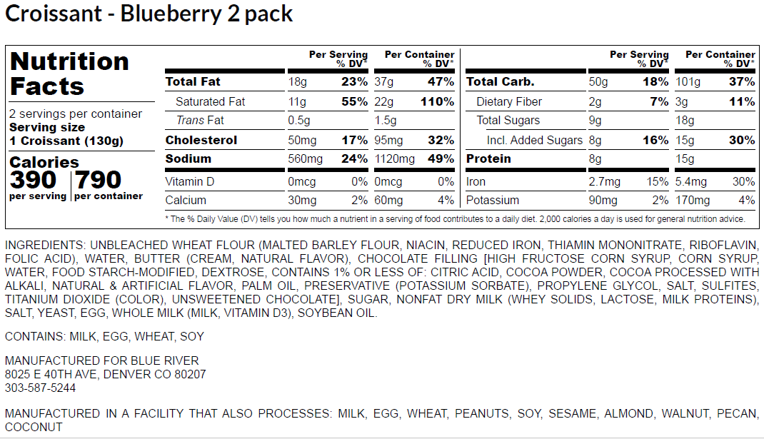 Croissant - Blueberry (2PK) *