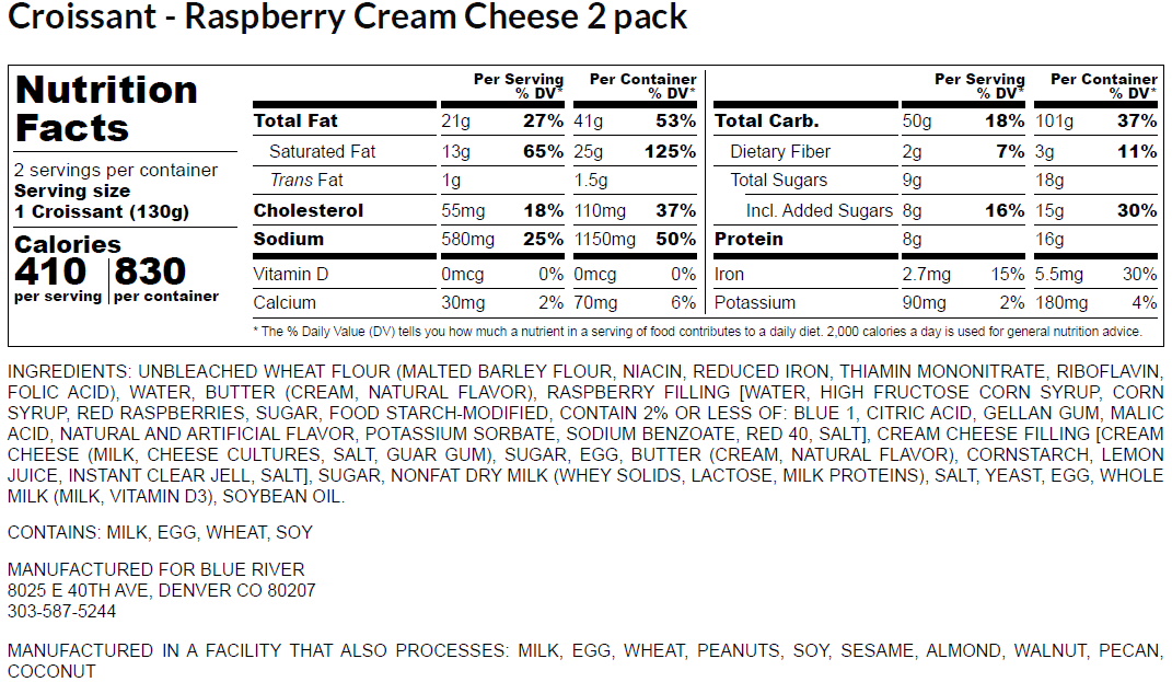 Croissant - Raspberry Cream Cheese (2PK) *