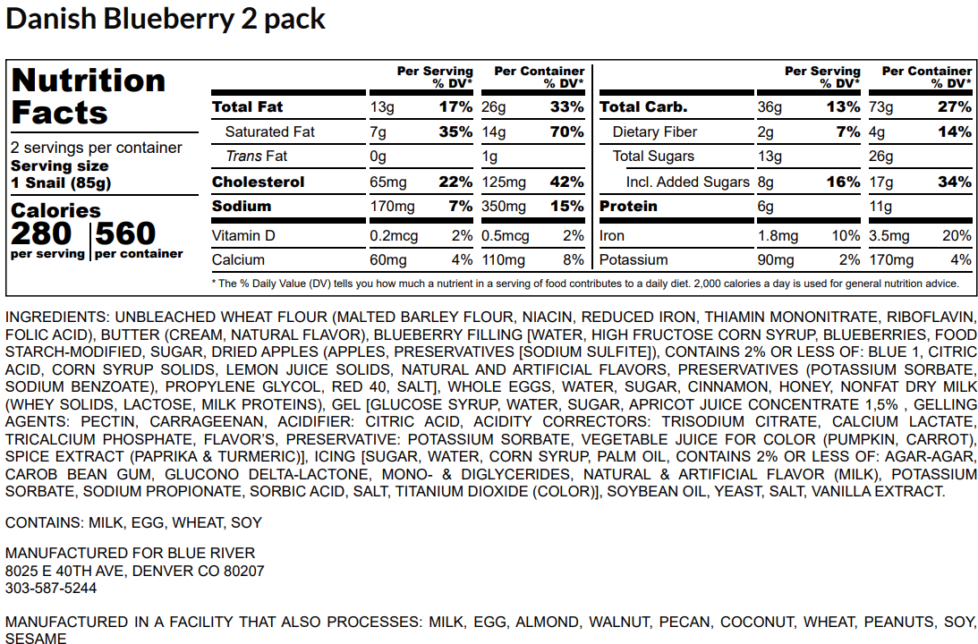Danish - Blueberry (2PK) *