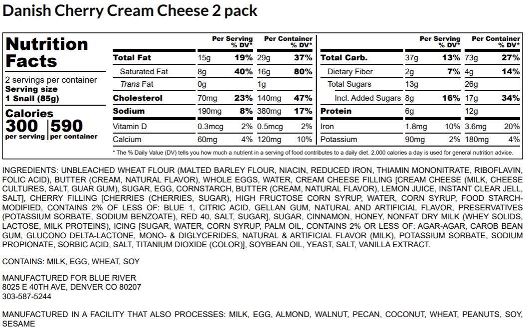 Danish - Cherry Cream Cheese (2PK) *