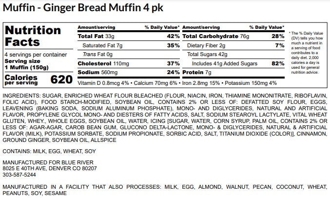*December Special* Gingerbread Muffin (4pk)