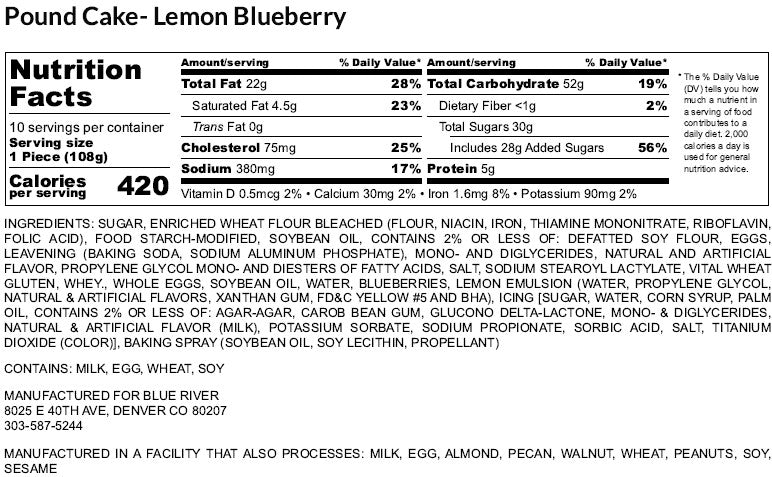 Poundcake - Lemon Blueberry **MAY SPECIAL**