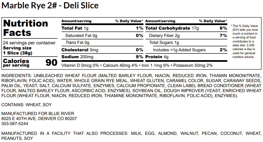 Marble Rye Deli Loaf *