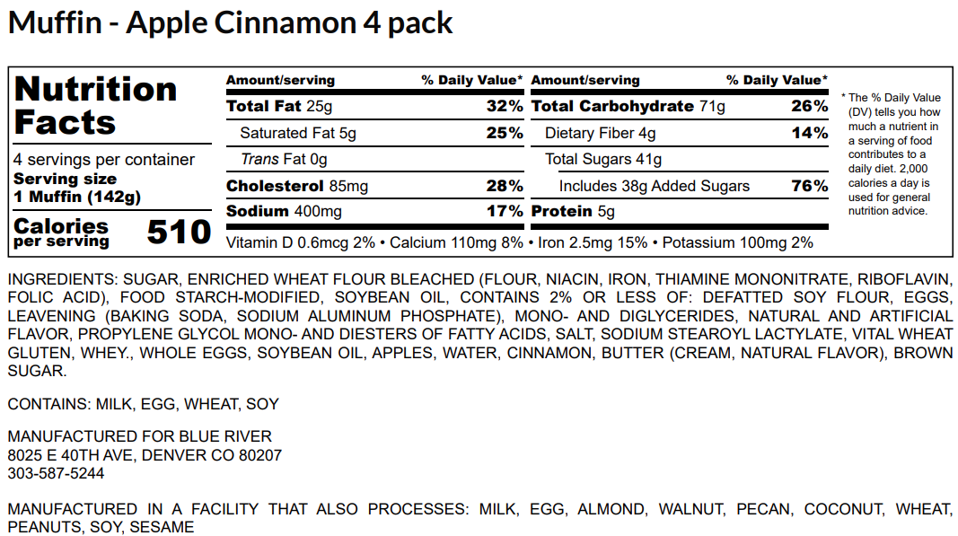 Muffin - Apple Cinnamon (4PK) *