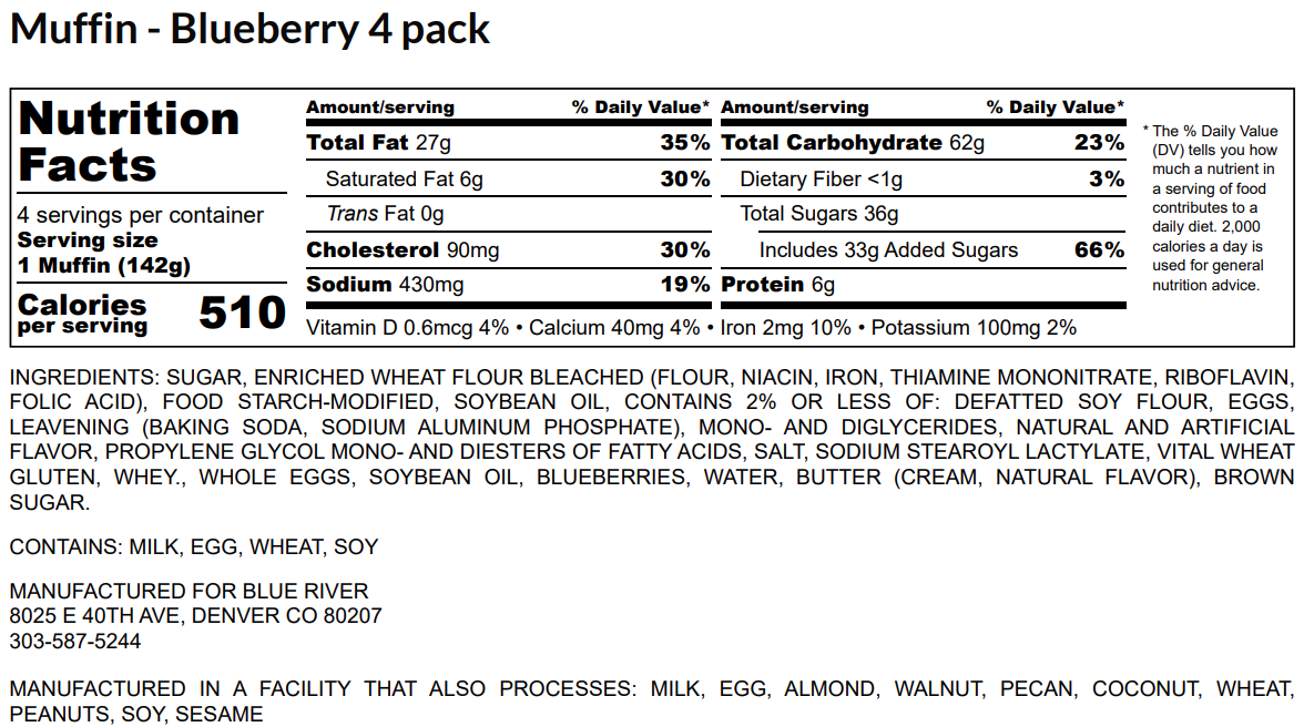 Muffin - Blueberry (4PK) *