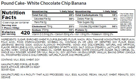 **AUGUST SPECIAL**Banana White Chocolate Chip Pound Cake