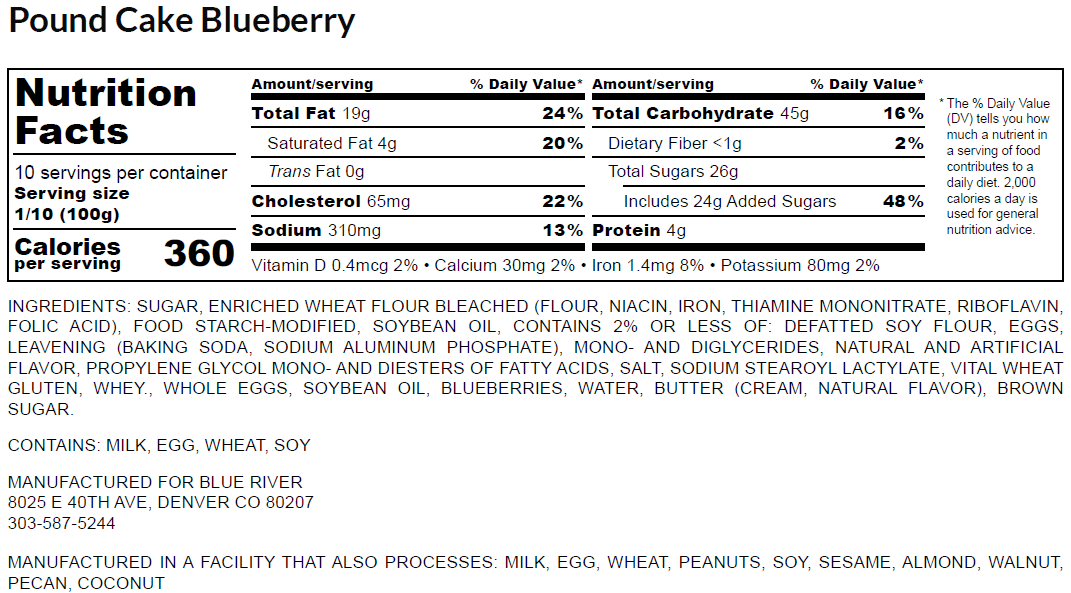 Poundcake - Blueberry *