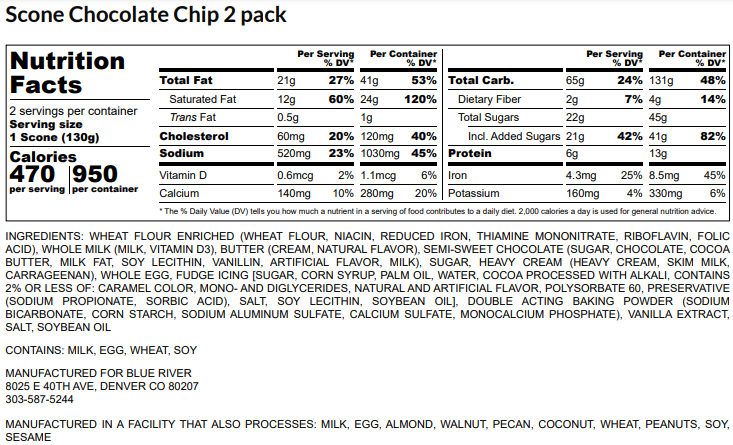 Scone - Chocolate Chip (2PK) *