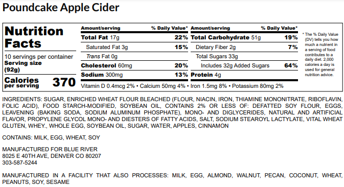 ** SEPTEMBER SPEICAL** Apple Cider Pound Cake