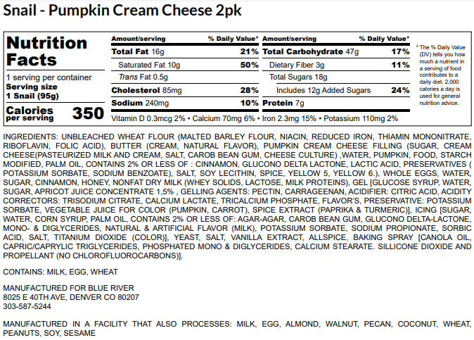 *October Special* Pumpkin Cream Cheese Danish (2pk) *