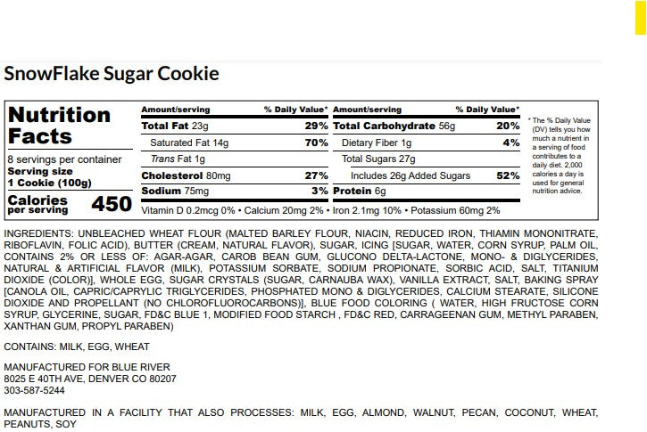 Holiday Snowflake Cookie (8 pk)
