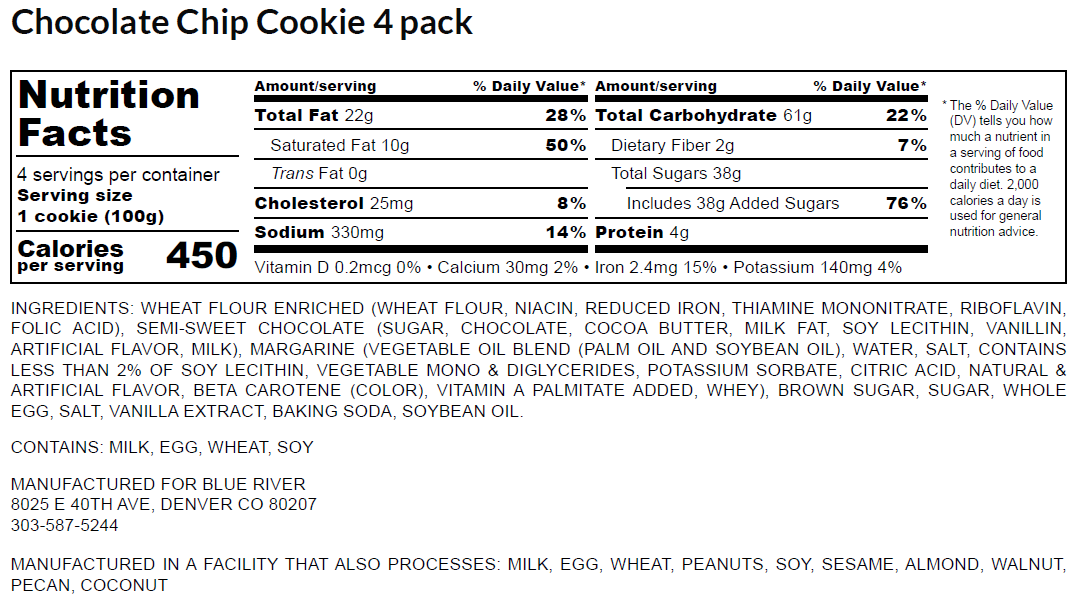 Cookie - Chocolate Chip (4PK)