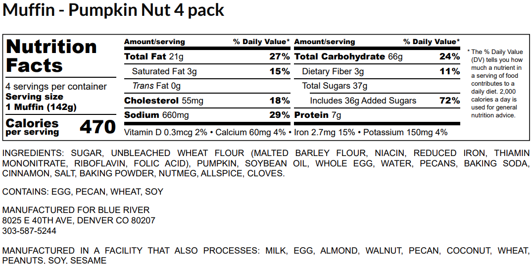 Muffin - Pumpkin Nut (4PK)