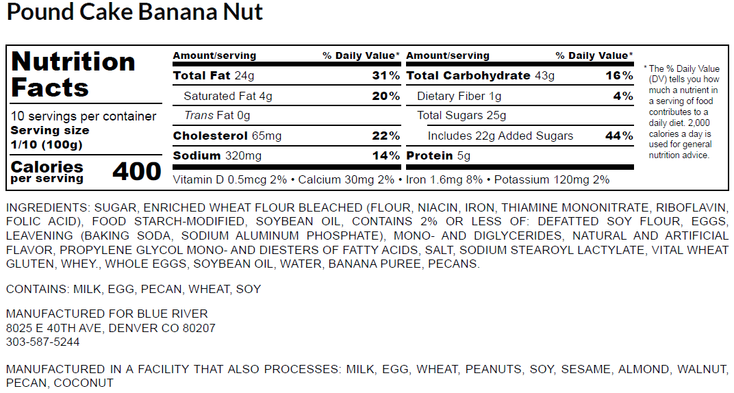 Poundcake - Banana Nut