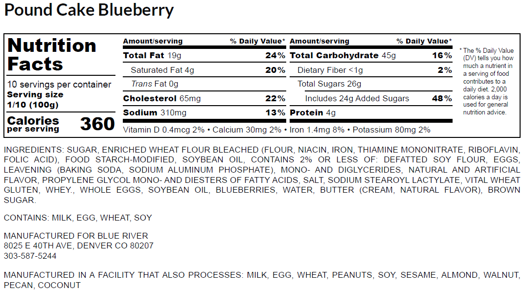 Poundcake -  Blueberry TG