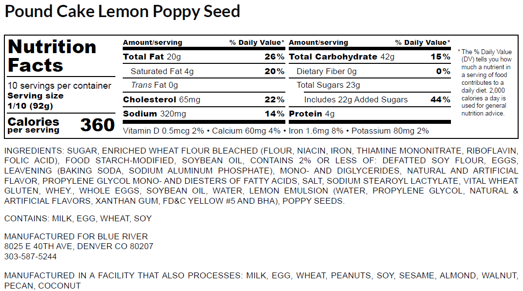 Poundcake - Lemon Poppy Seed TG