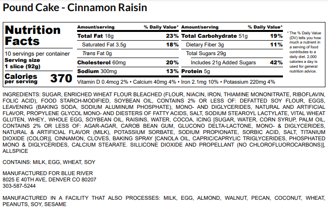 *October Special* Cinnamon Raisin Pound Cake