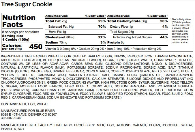 Christmas Tree Shortbread Cookie - (8pk)